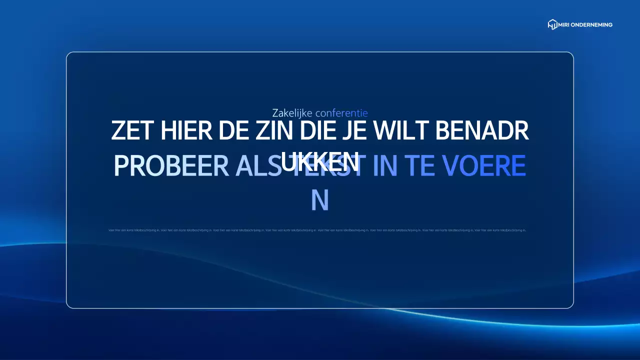 Een eenvoudige zakelijke presentatie in blauw