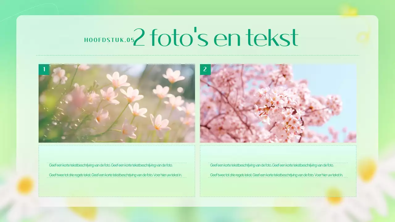 Een eenvoudige bloemenmarketingopdracht in chartreuse