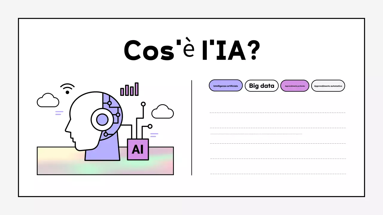 Materiale di formazione sulla Cyber AI in color malva