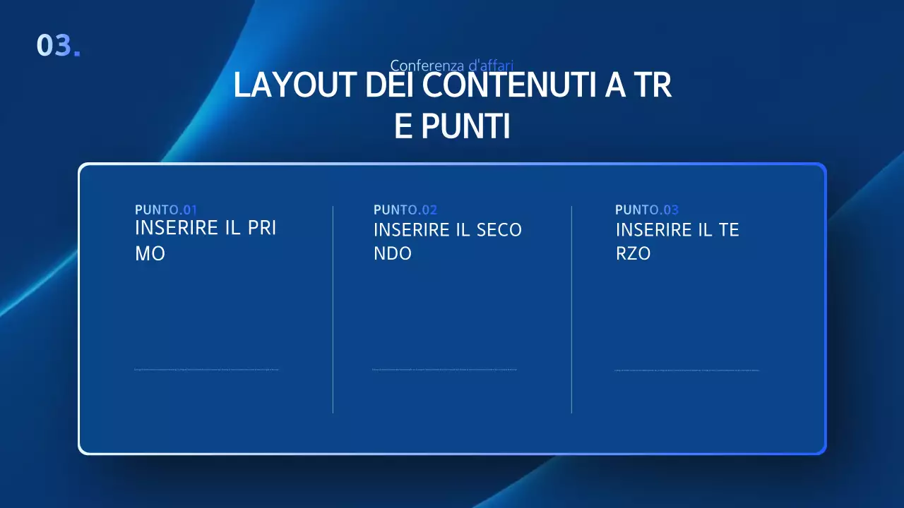 Una semplice presentazione aziendale in blu