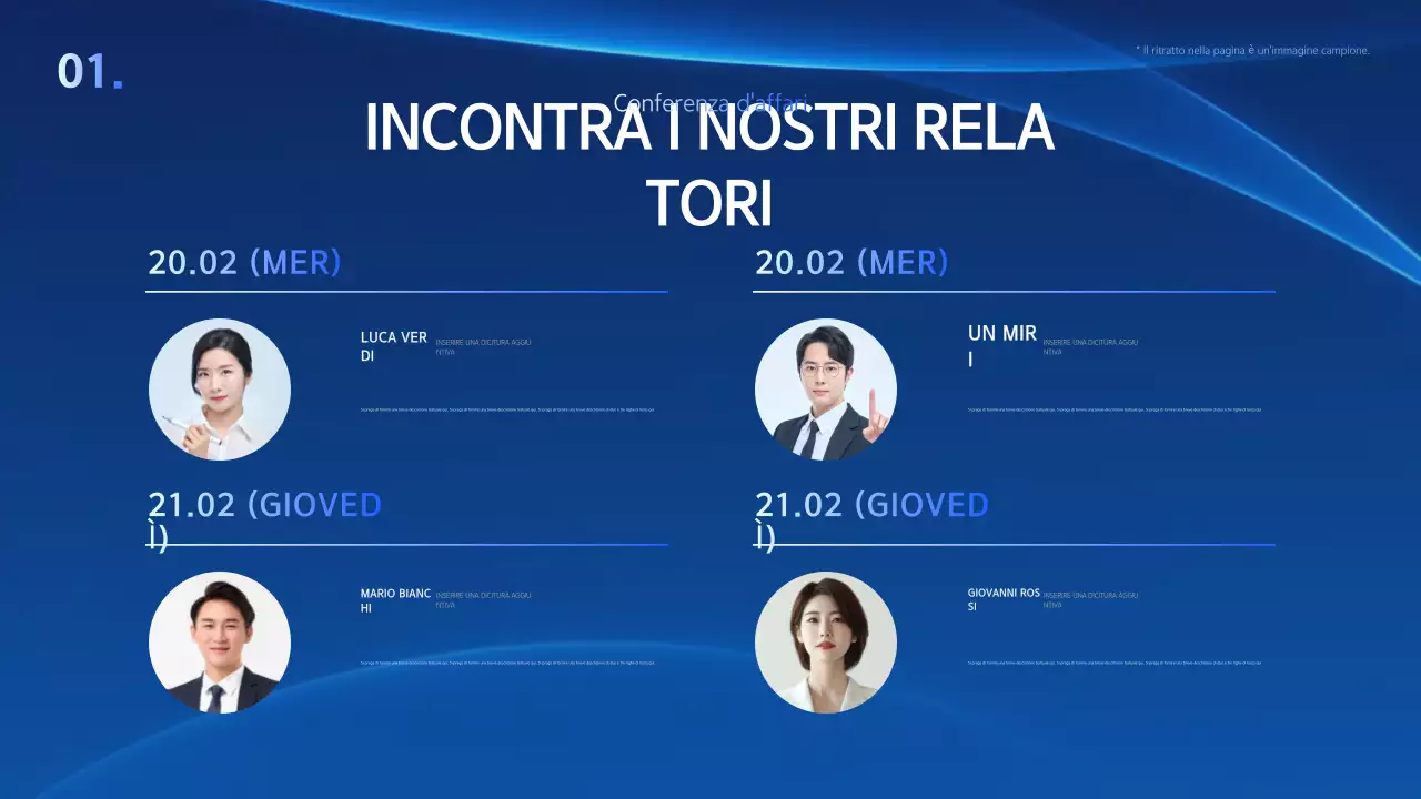 Una semplice presentazione aziendale in blu