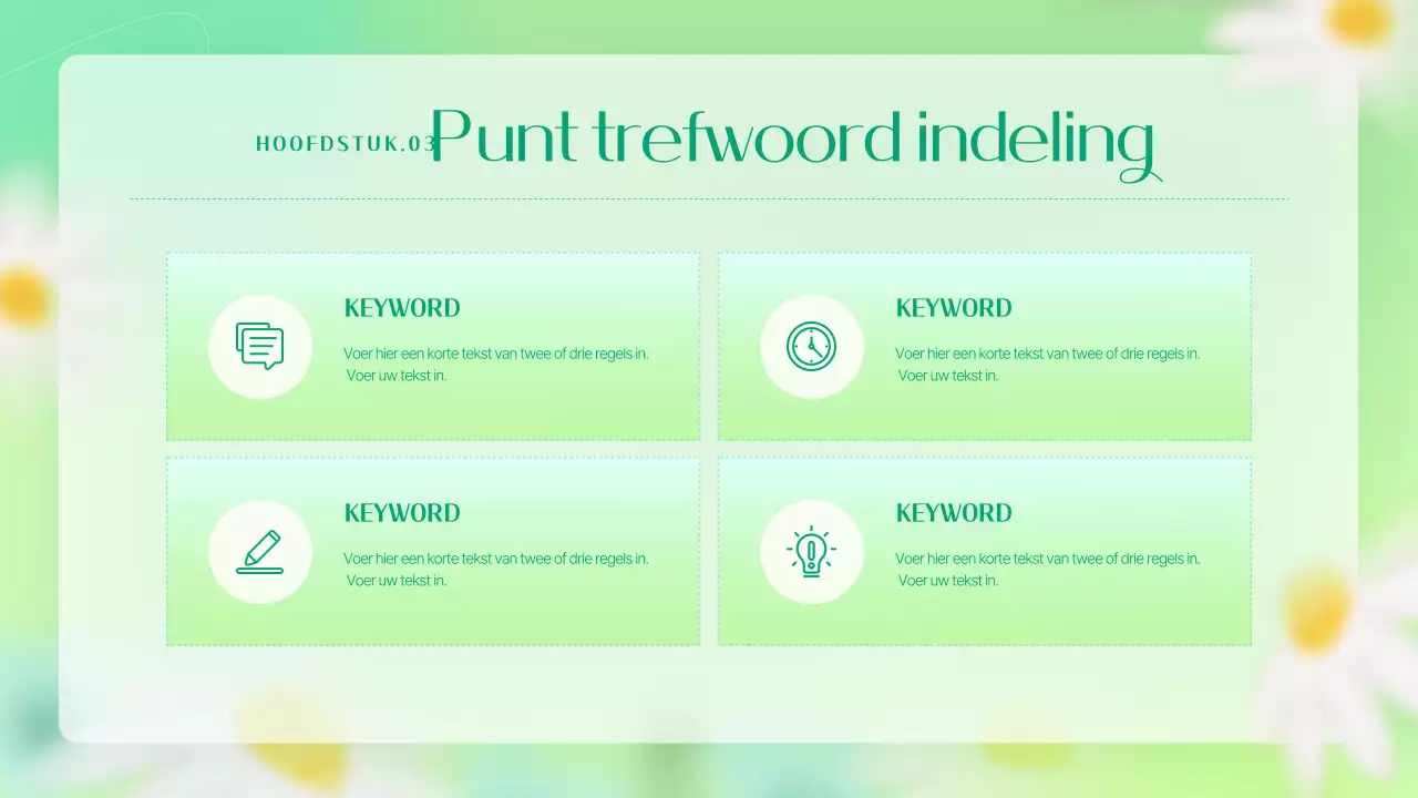 Een eenvoudige bloemenmarketingopdracht in chartreuse