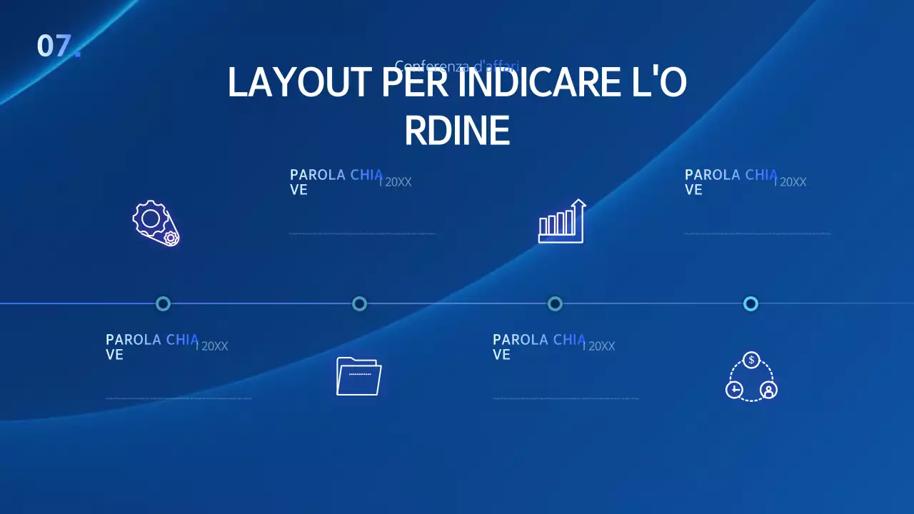 Una semplice presentazione aziendale in blu