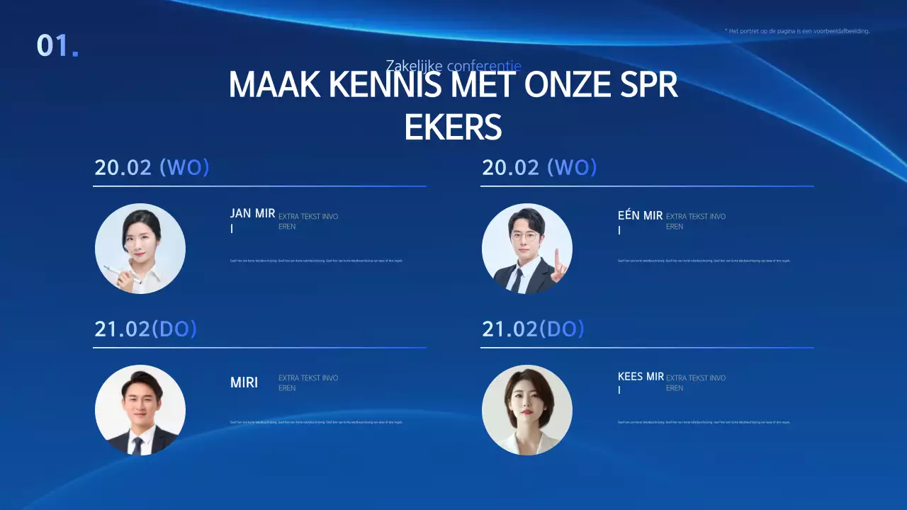 Een eenvoudige zakelijke presentatie in blauw