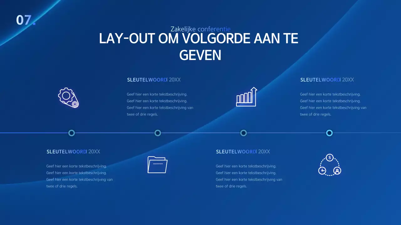 Een eenvoudige zakelijke presentatie in blauw
