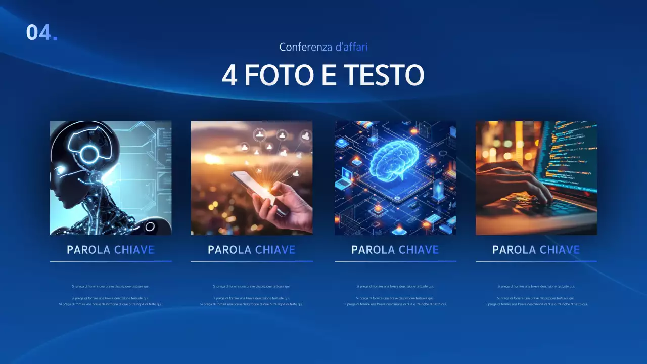 Una semplice presentazione aziendale in blu