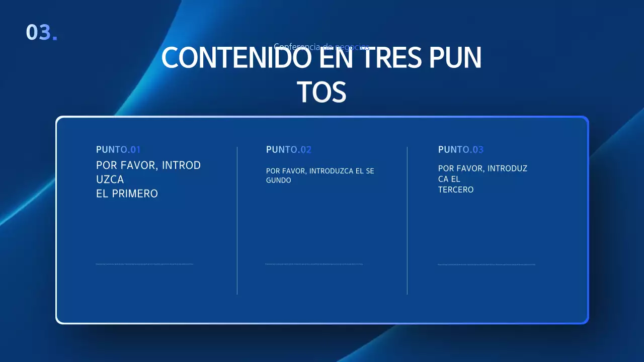 Una sencilla presentación empresarial en azul