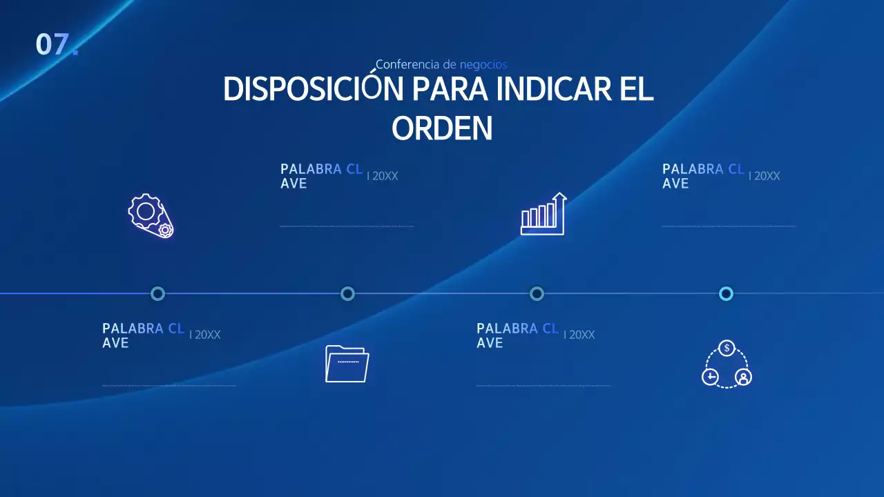 Una sencilla presentación empresarial en azul