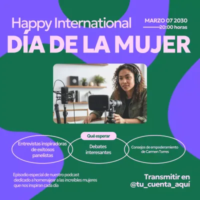 anuncio del podcast purple modern