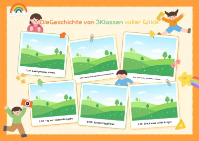 Orangefarbenes Werbeplakat für die Schule