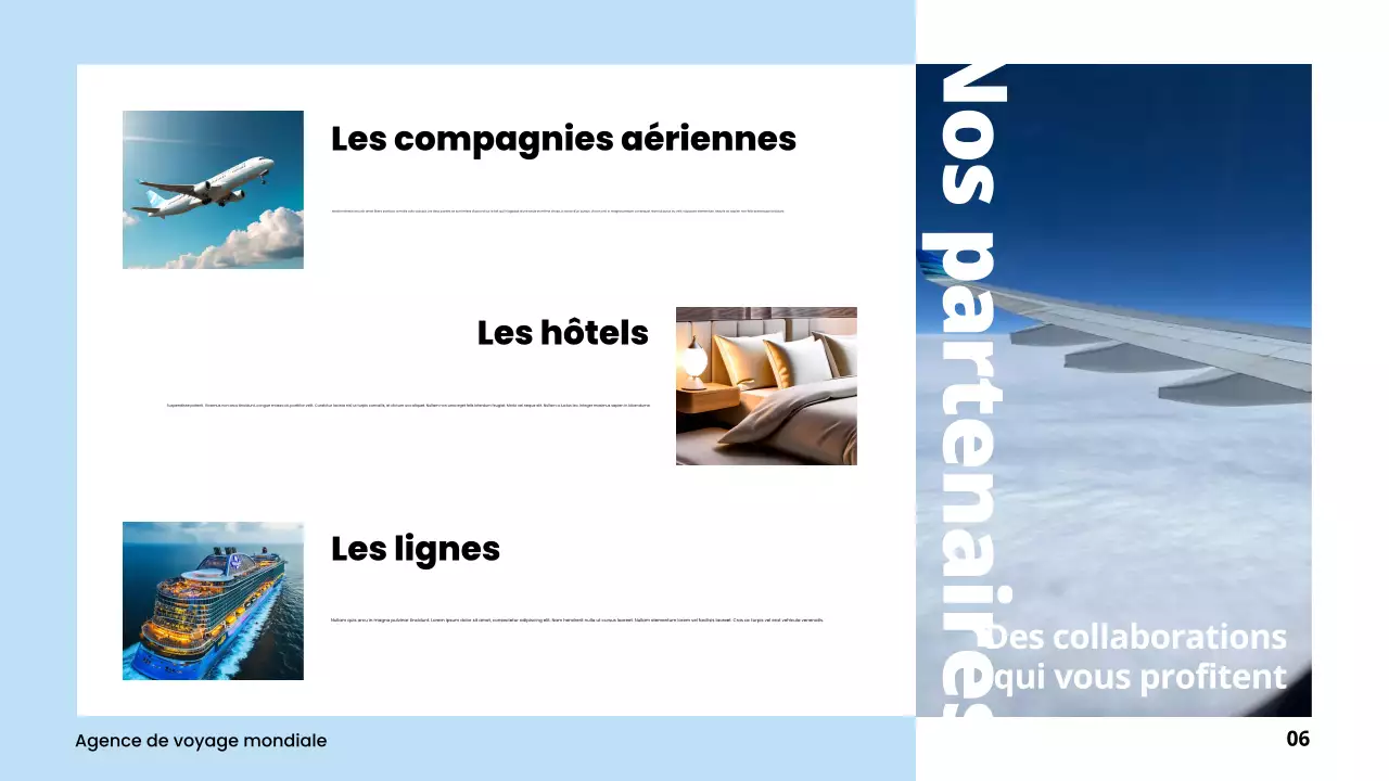 promotion des voyages en bleu moderne