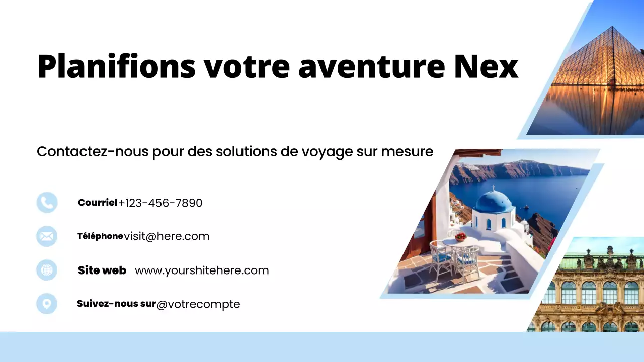 promotion des voyages en bleu moderne