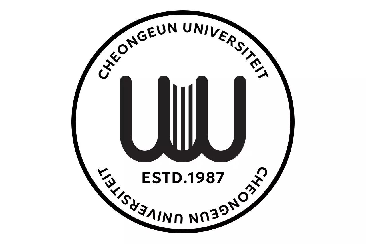 Zwart-wit eenvoudig onderwijsmateriaal logo