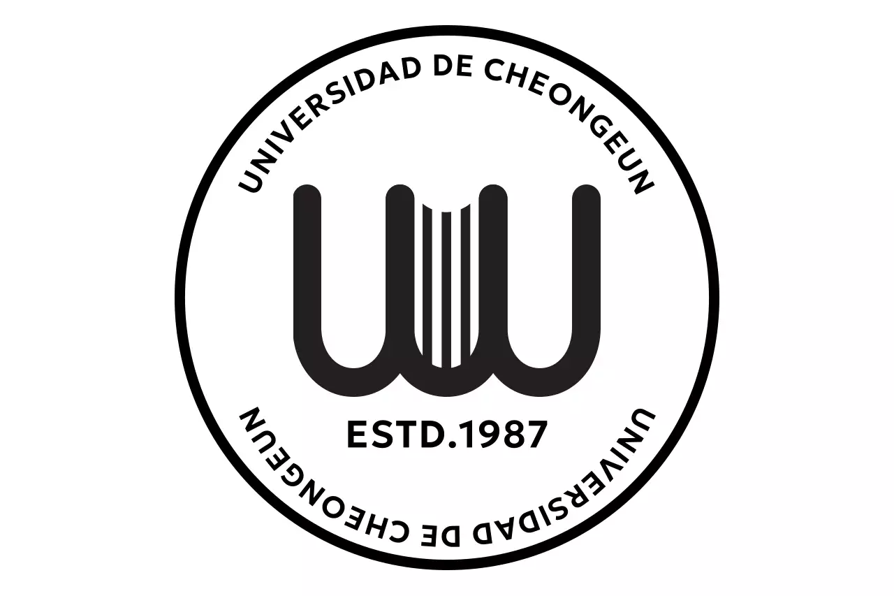 Logotipo en blanco y negro de material educativo sencillo