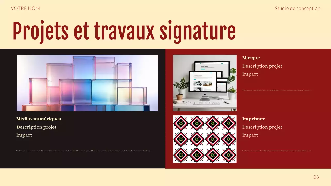 Portfolio de graphisme moderne rouge