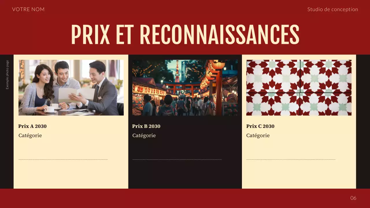 Portfolio de graphisme moderne rouge