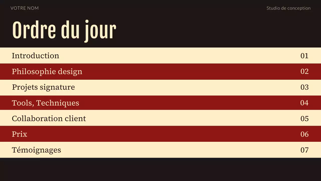 Portfolio de graphisme moderne rouge