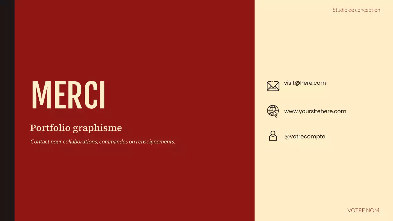 Portfolio de graphisme moderne rouge