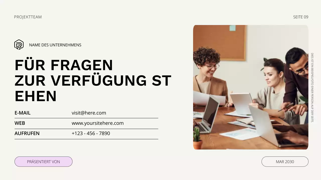 Präsentation zum Projekt-Auftakttreffen