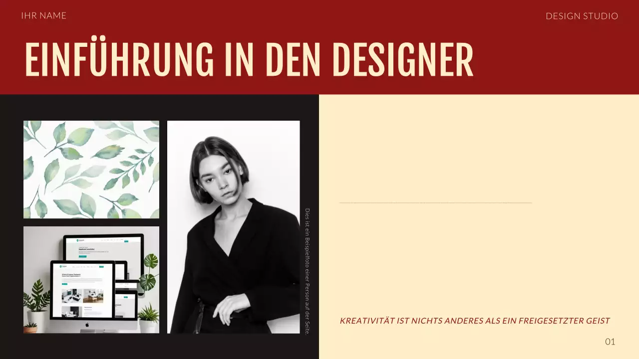 Rotes modernes Grafikdesign-Portfolio