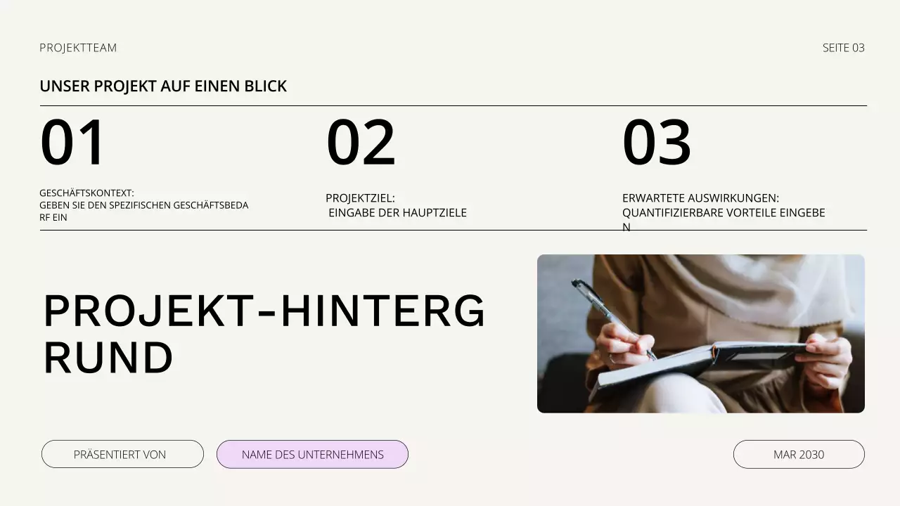 Präsentation zum Projekt-Auftakttreffen