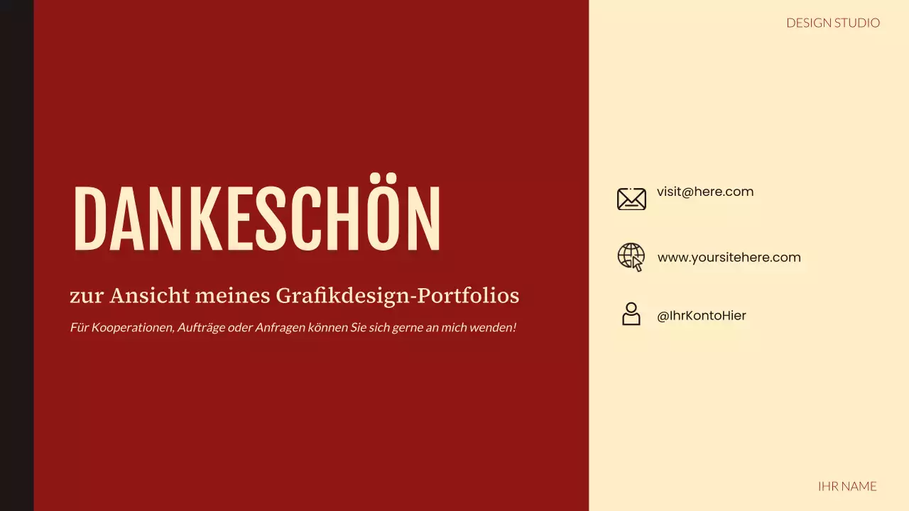 Rotes modernes Grafikdesign-Portfolio
