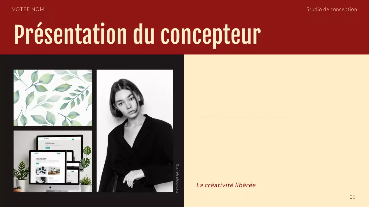 Portfolio de graphisme moderne rouge