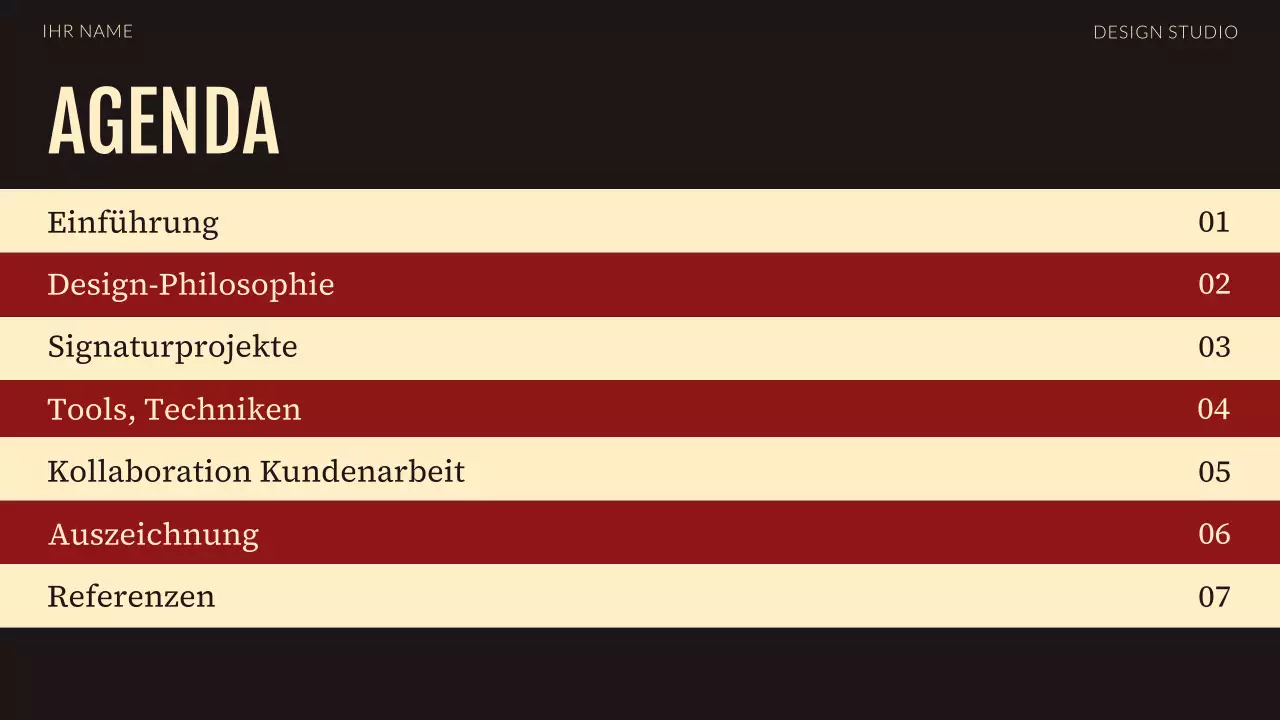 Rotes modernes Grafikdesign-Portfolio