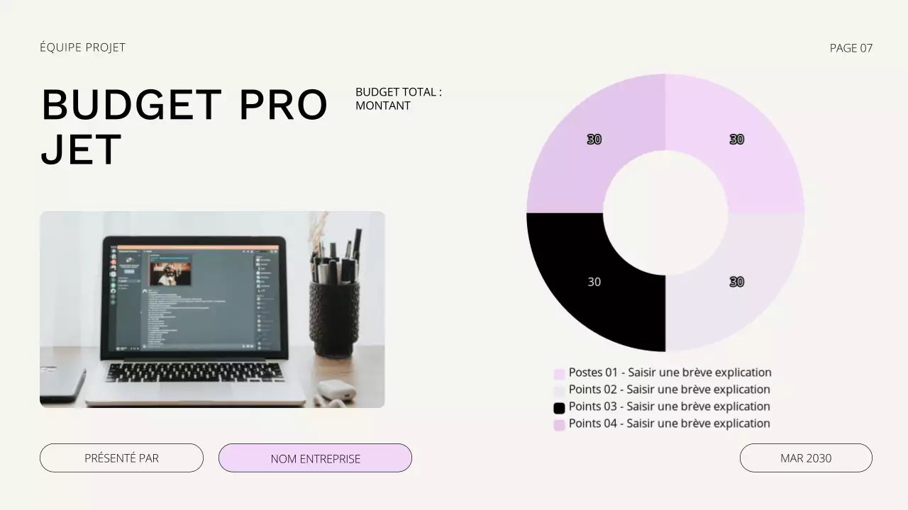 Présentation de la réunion de lancement du projet