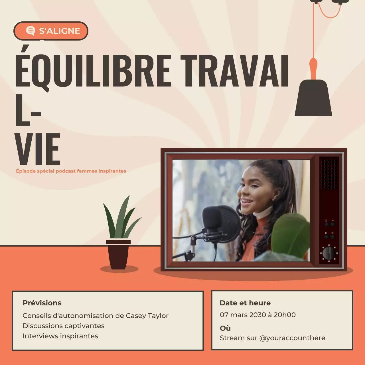 annonce podcast moderne beige