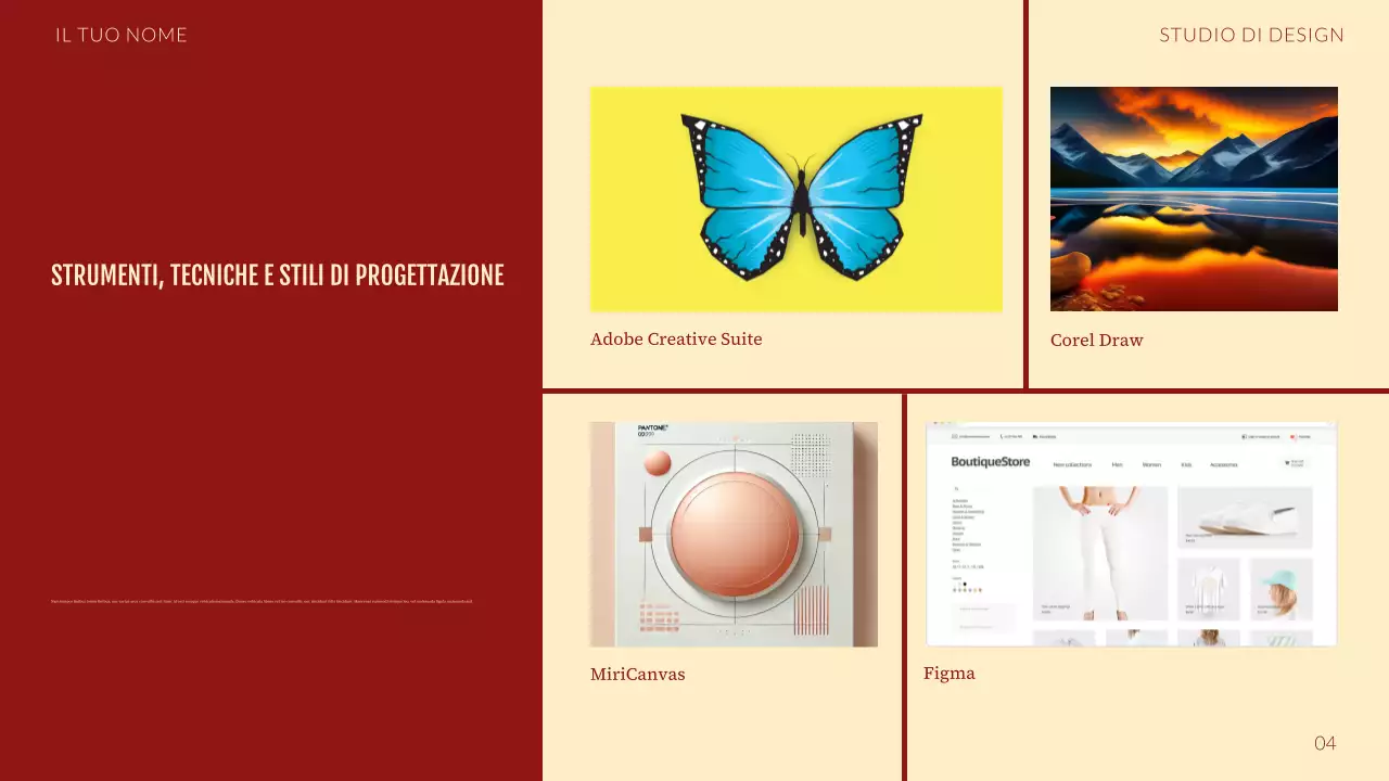 Portafoglio di design grafico moderno rosso