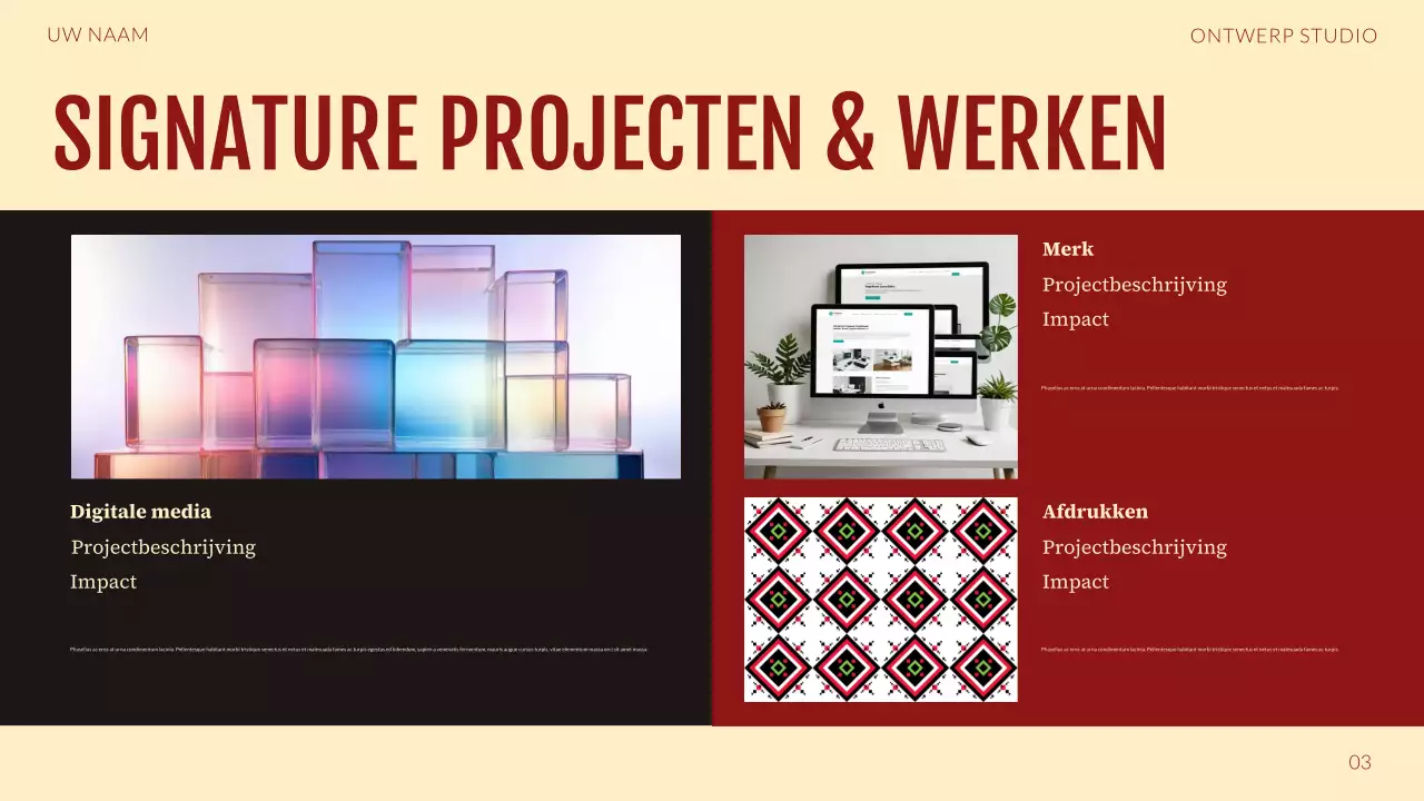 Portfolio rood modern grafisch ontwerp