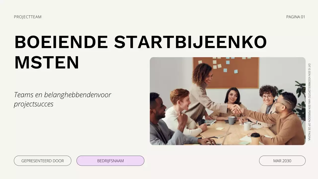Presentatie startbijeenkomst project
