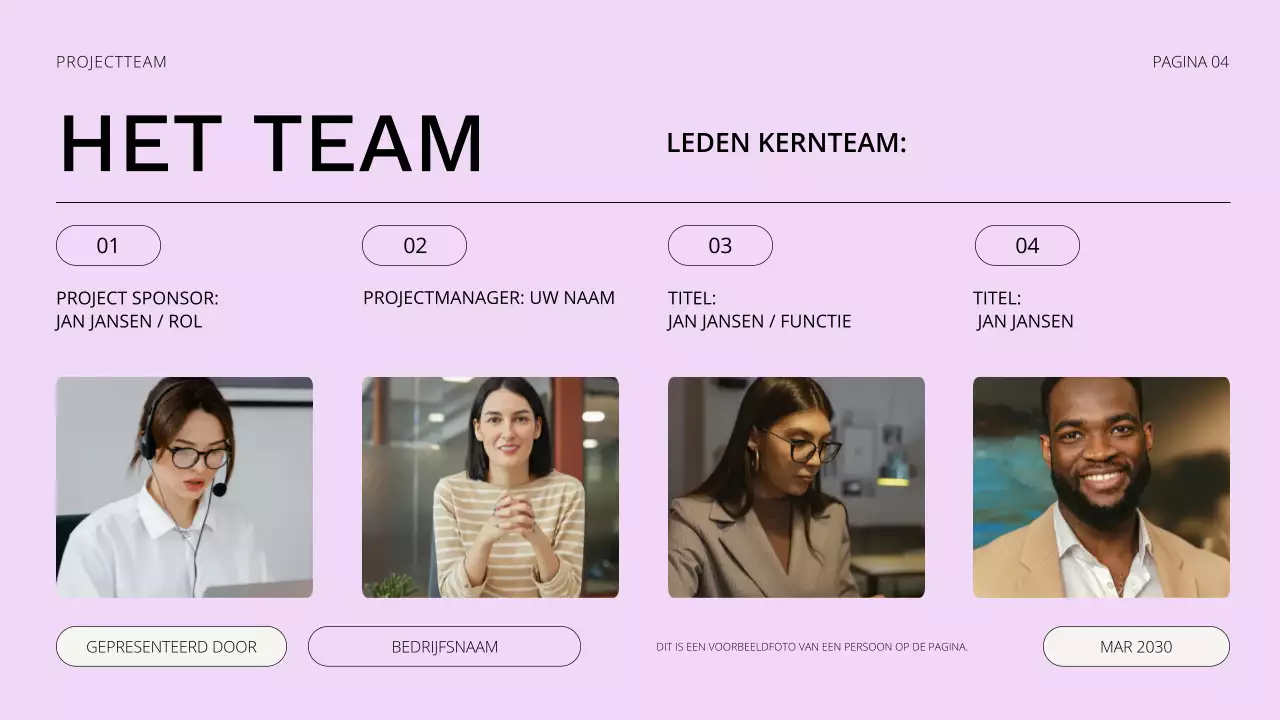 Presentatie startbijeenkomst project