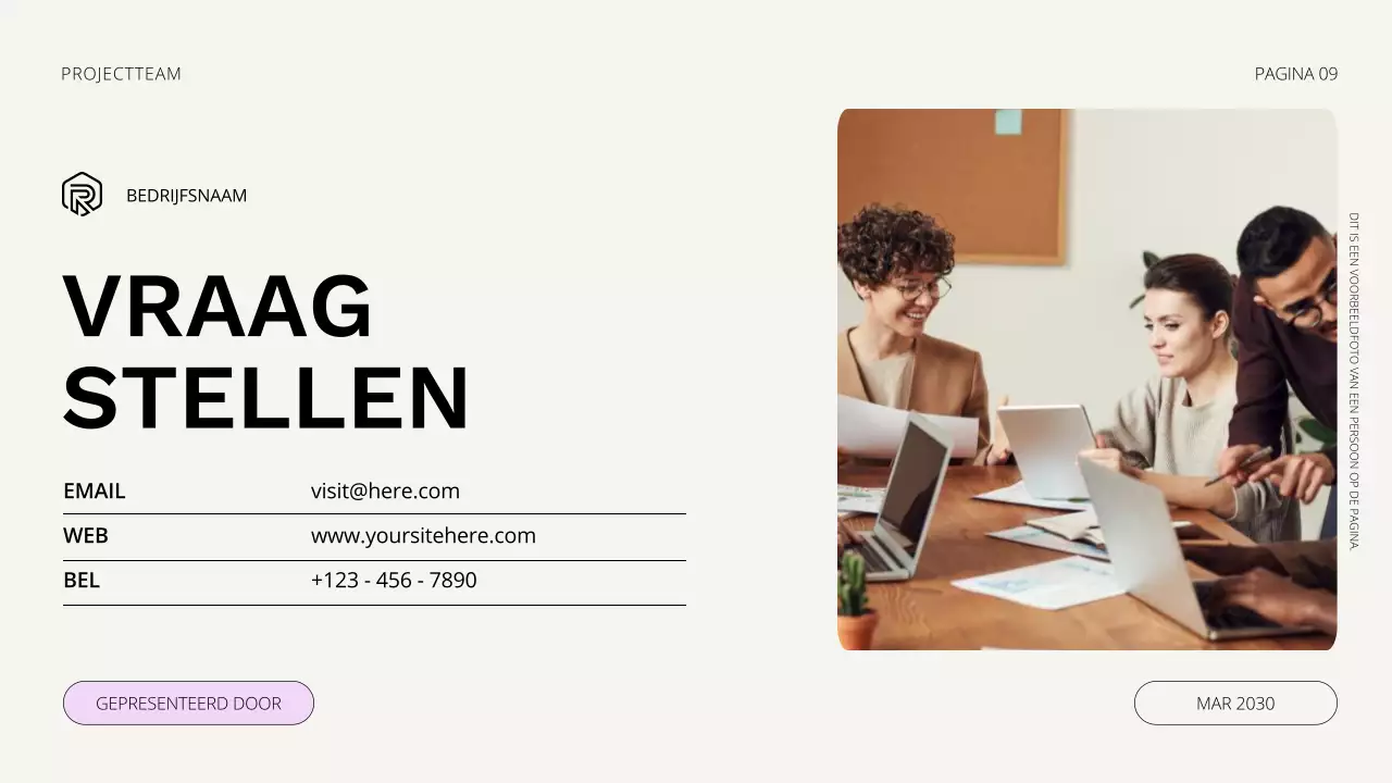 Presentatie startbijeenkomst project