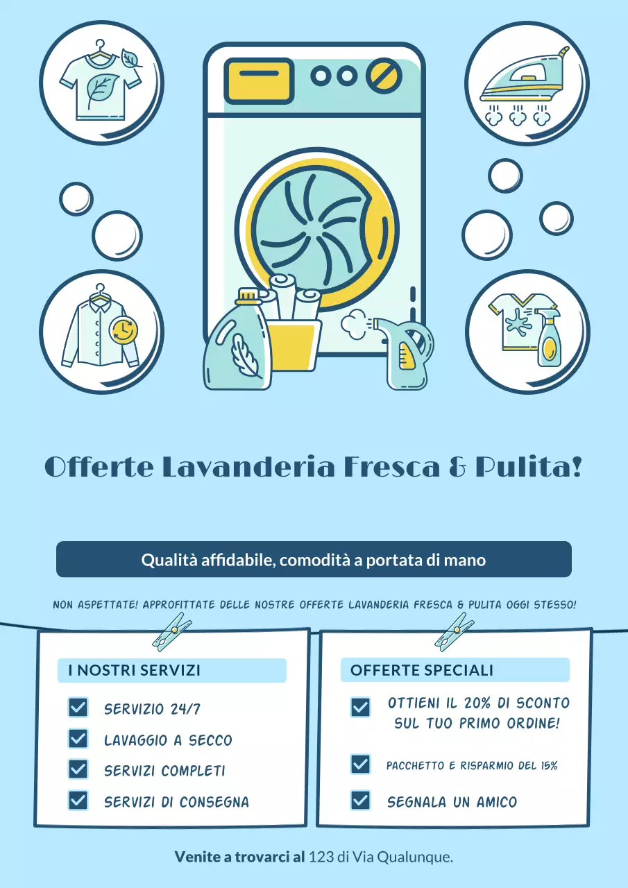 Blu Modern Laundry Promozione Pubblicità