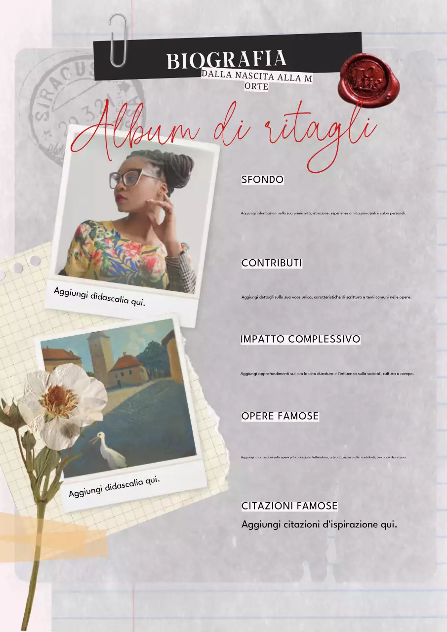 planner biografico vintage beige