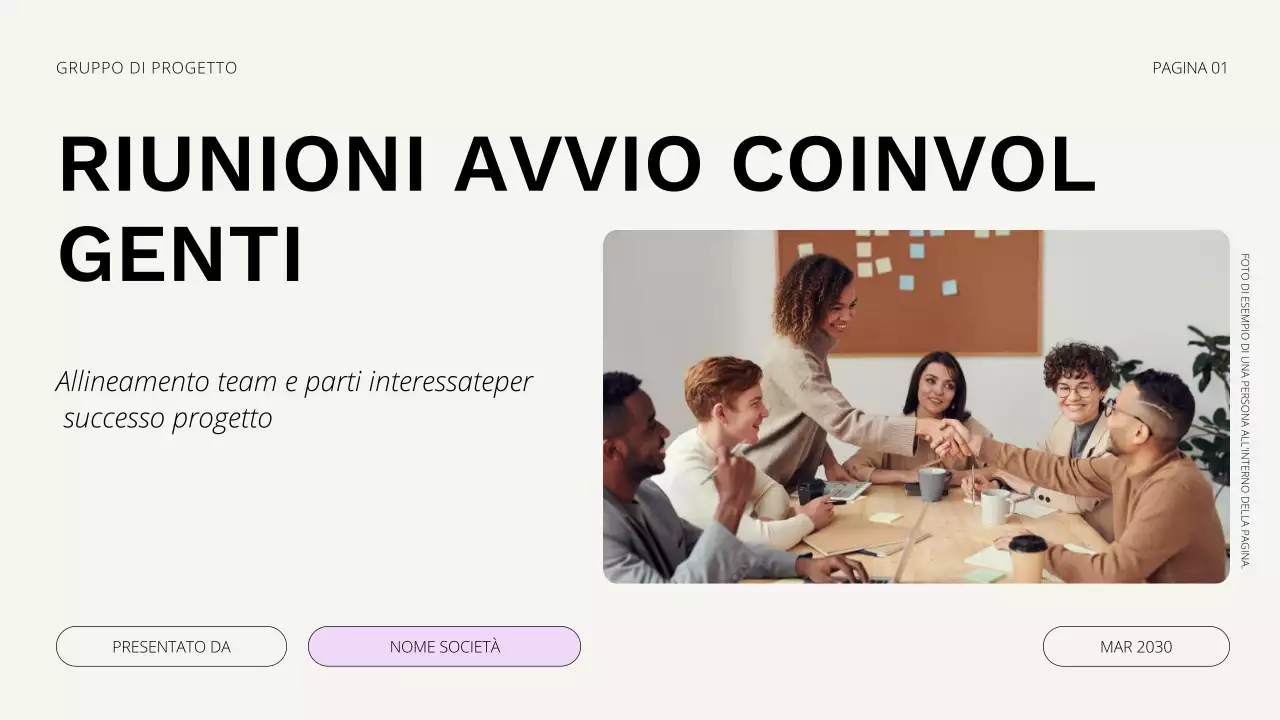 Presentazione della riunione di avvio del progetto