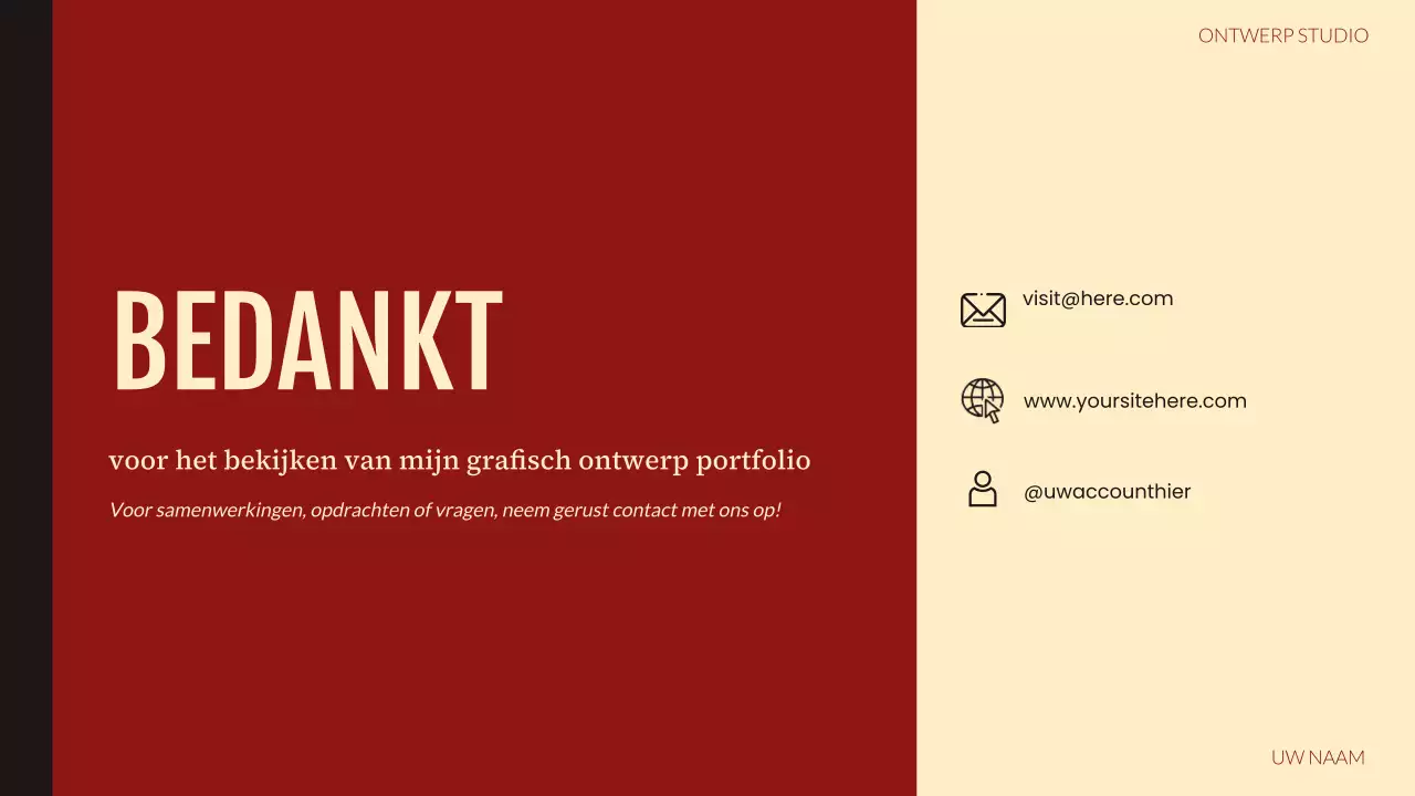 Portfolio rood modern grafisch ontwerp