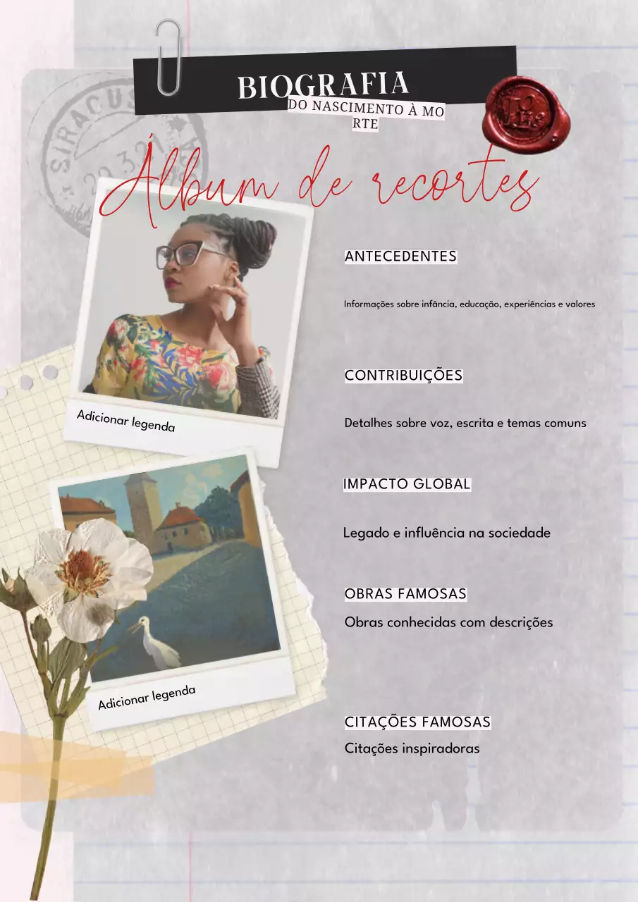 agenda biográfica vintage bege