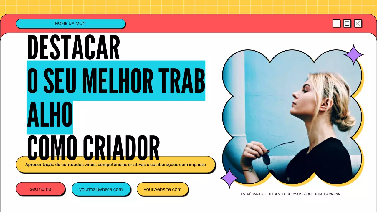 portefólio de criador moderno e divertido