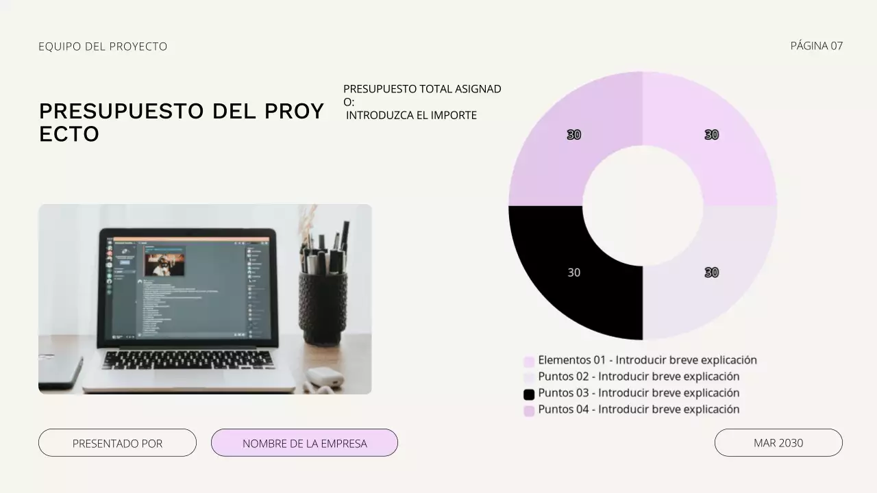 Presentación de la reunión de lanzamiento del proyecto