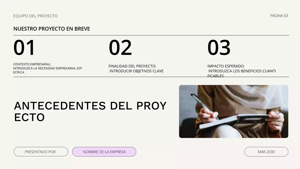 Presentación de la reunión de lanzamiento del proyecto