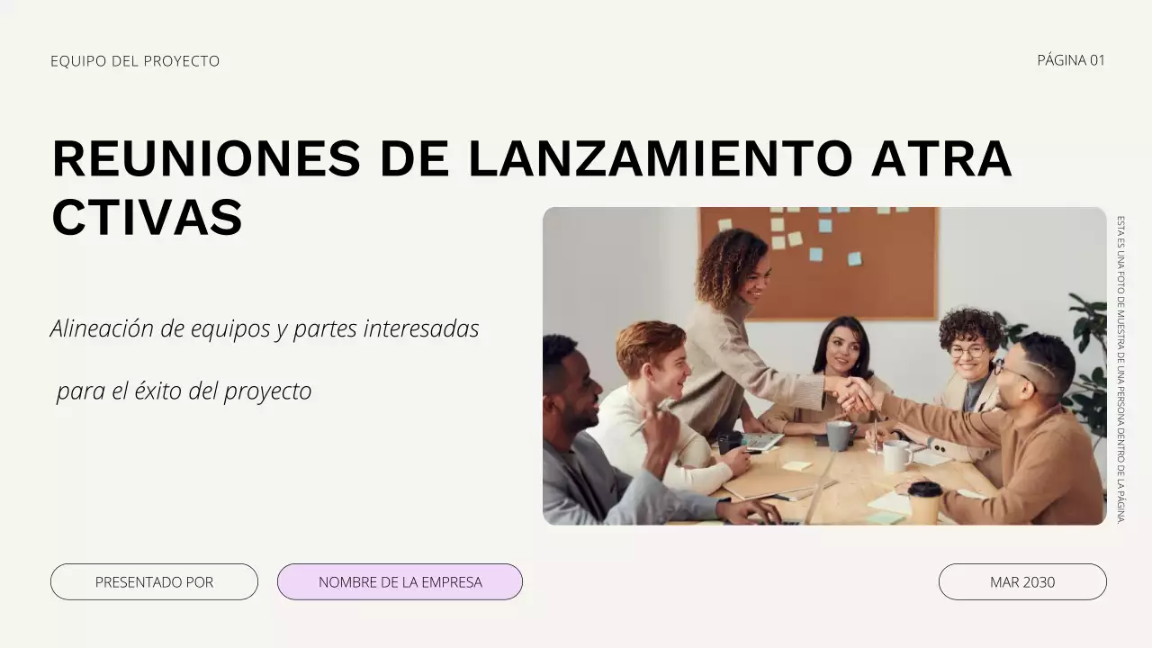 Presentación de la reunión de lanzamiento del proyecto