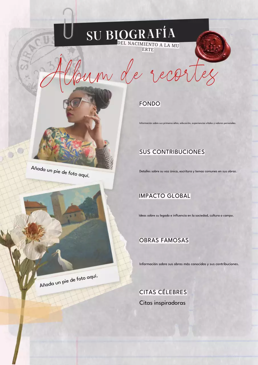 planificador biográfico vintage beige