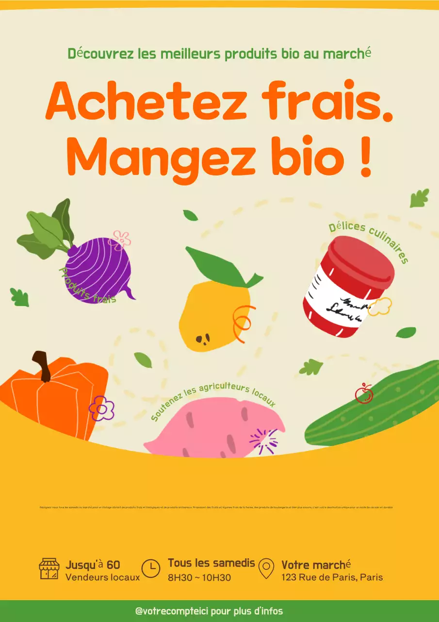 jaune moderne publicité organique