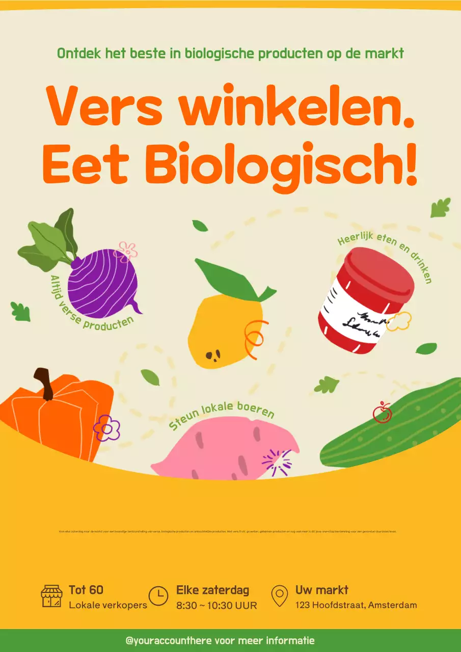 gele moderne organische reclame