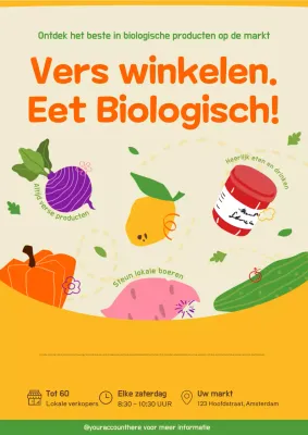 gele moderne organische reclame