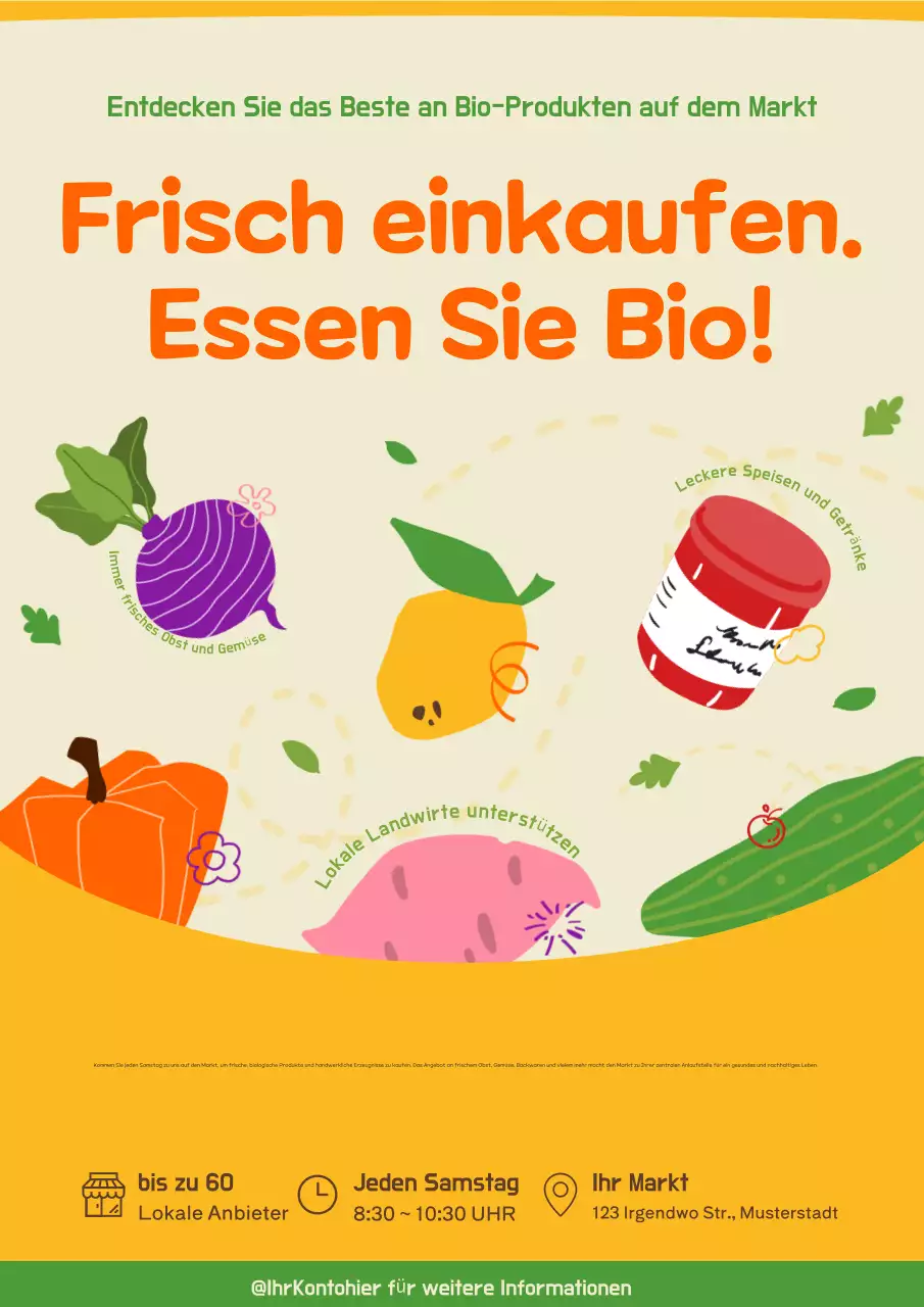 gelbe moderne Bio-Anzeige