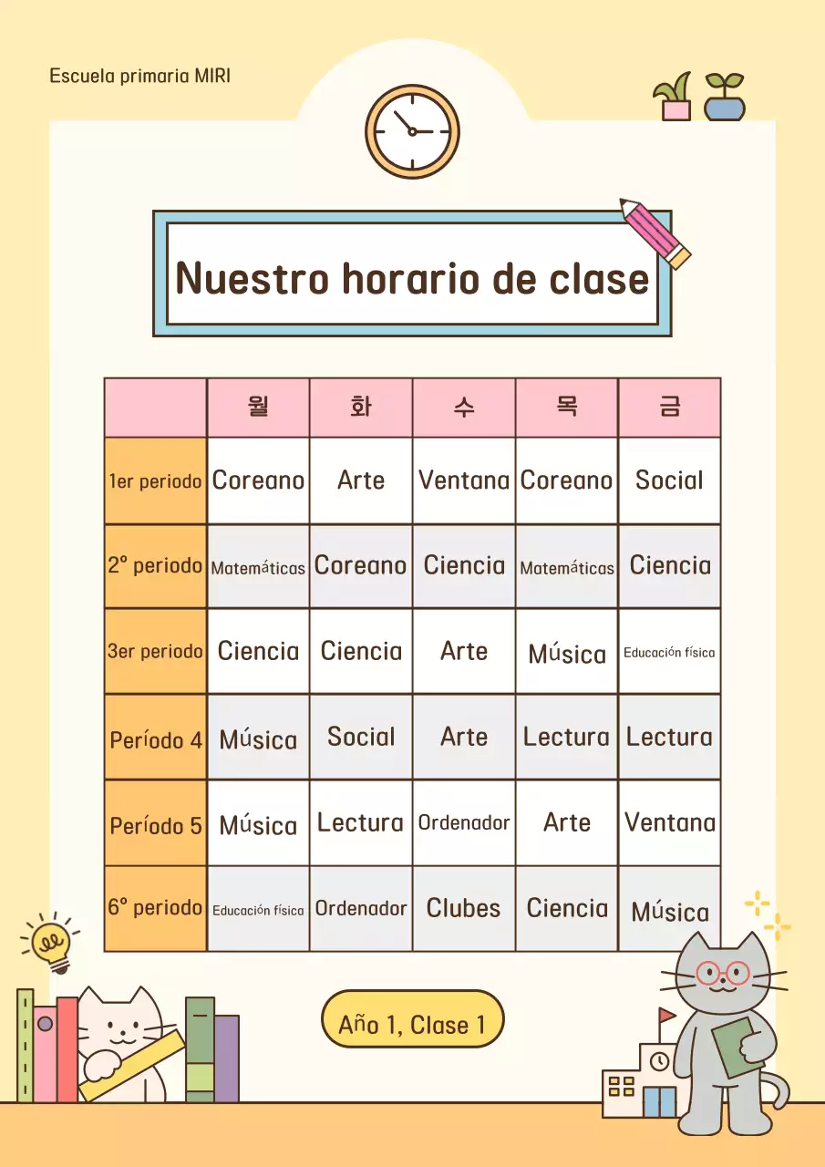 Beige Cosy Horario Recursos didácticos